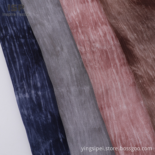 100% Viscose Challis&Poplin Tie Dyed Fabric For Dresses